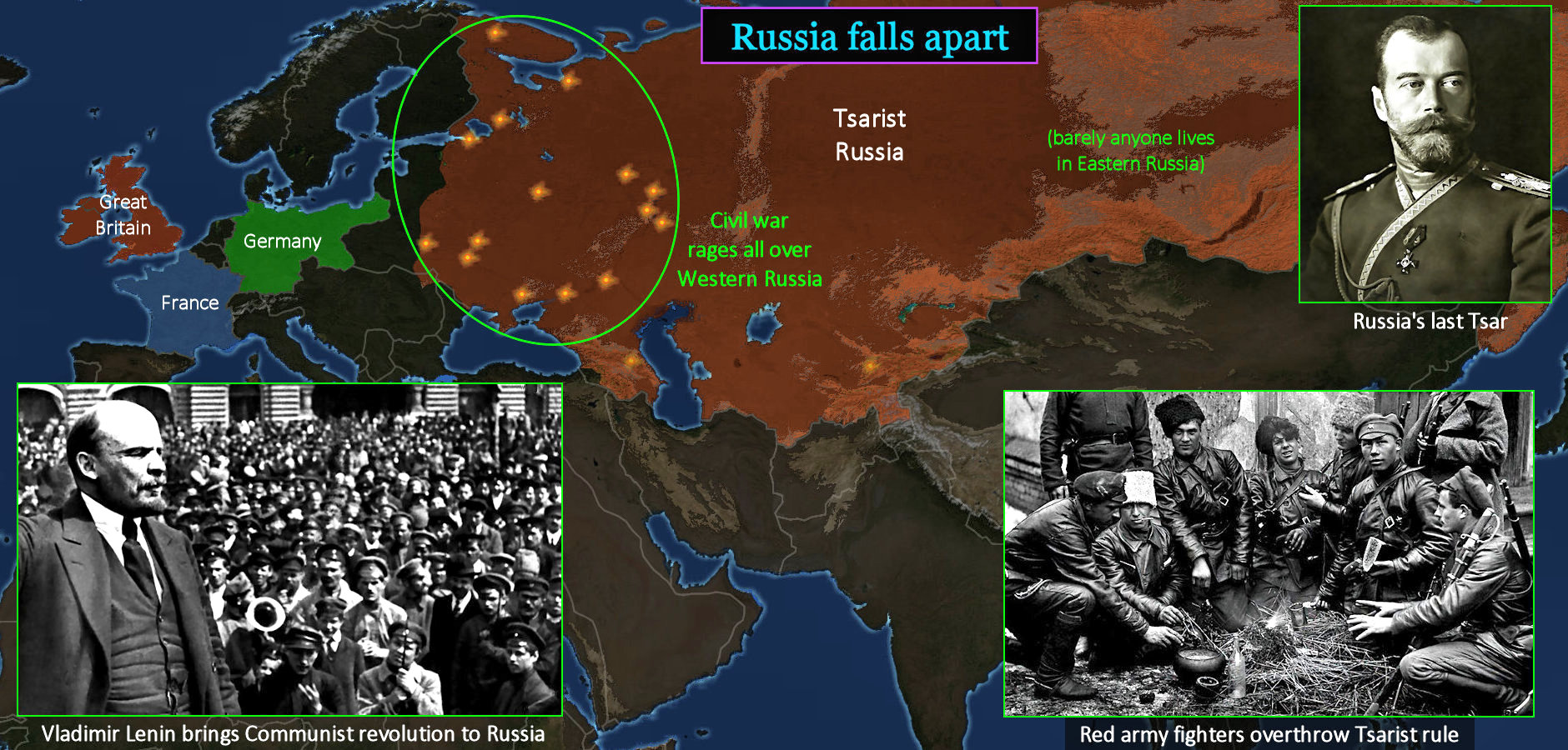 Russian Revolution, 1918-1922 map